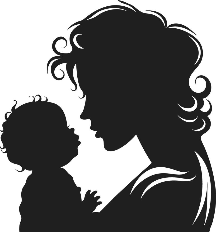 Mothe Love A Silhouette of Bonding vector