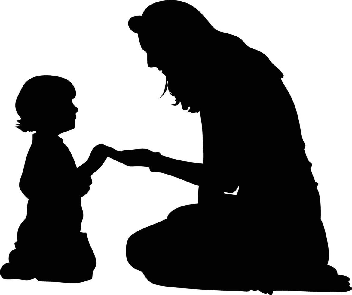 Mother and Baby A Silhouette of Love vector