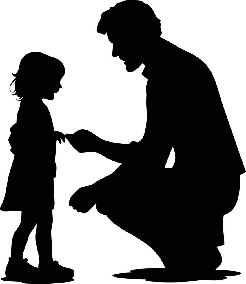 A Father Care Silhouette vector