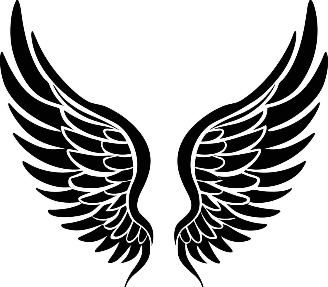 Elegant Feathered Wings Illustration vector
