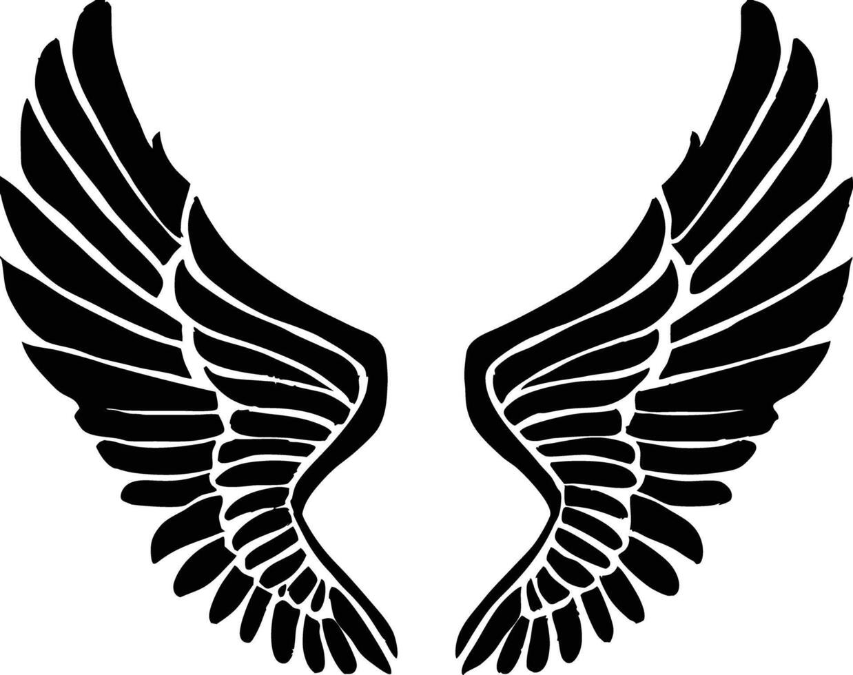 Symmetrical Feathered Wing Design vector