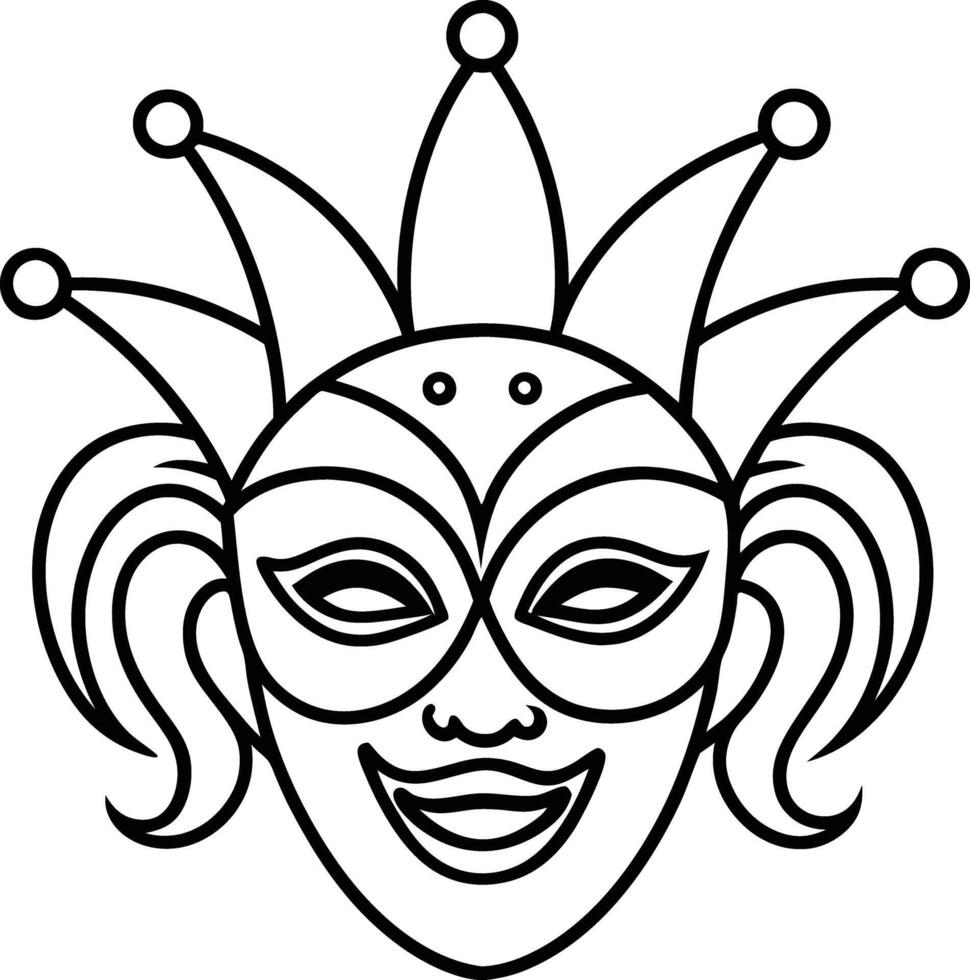 Theatrical Jester Illustration line art vector