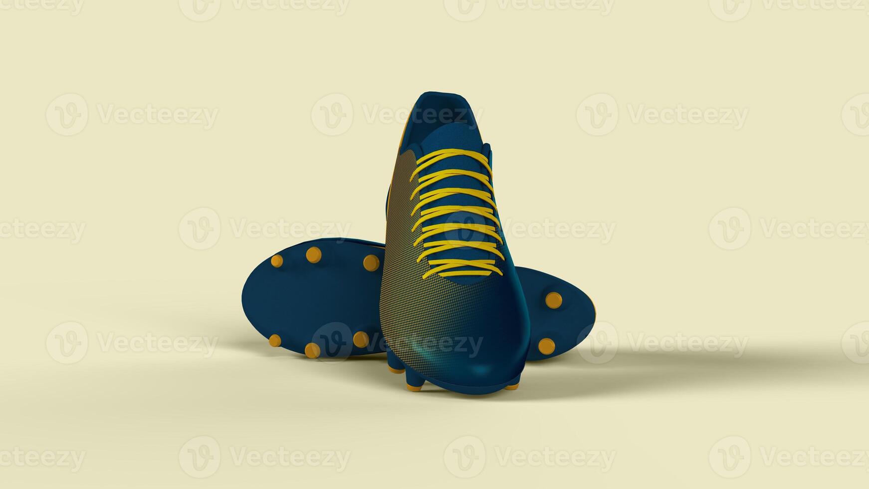 two orange and blue boots on the set, bottom view photo