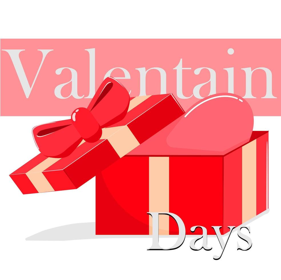 Valentine's day gift box vector