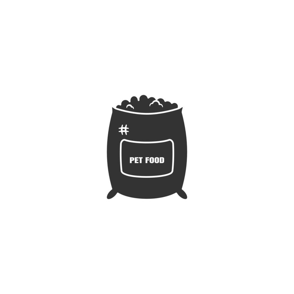 Silhouette Illustrated Pet Food Sack Icon Showing Concept of Animal Nutrition vector