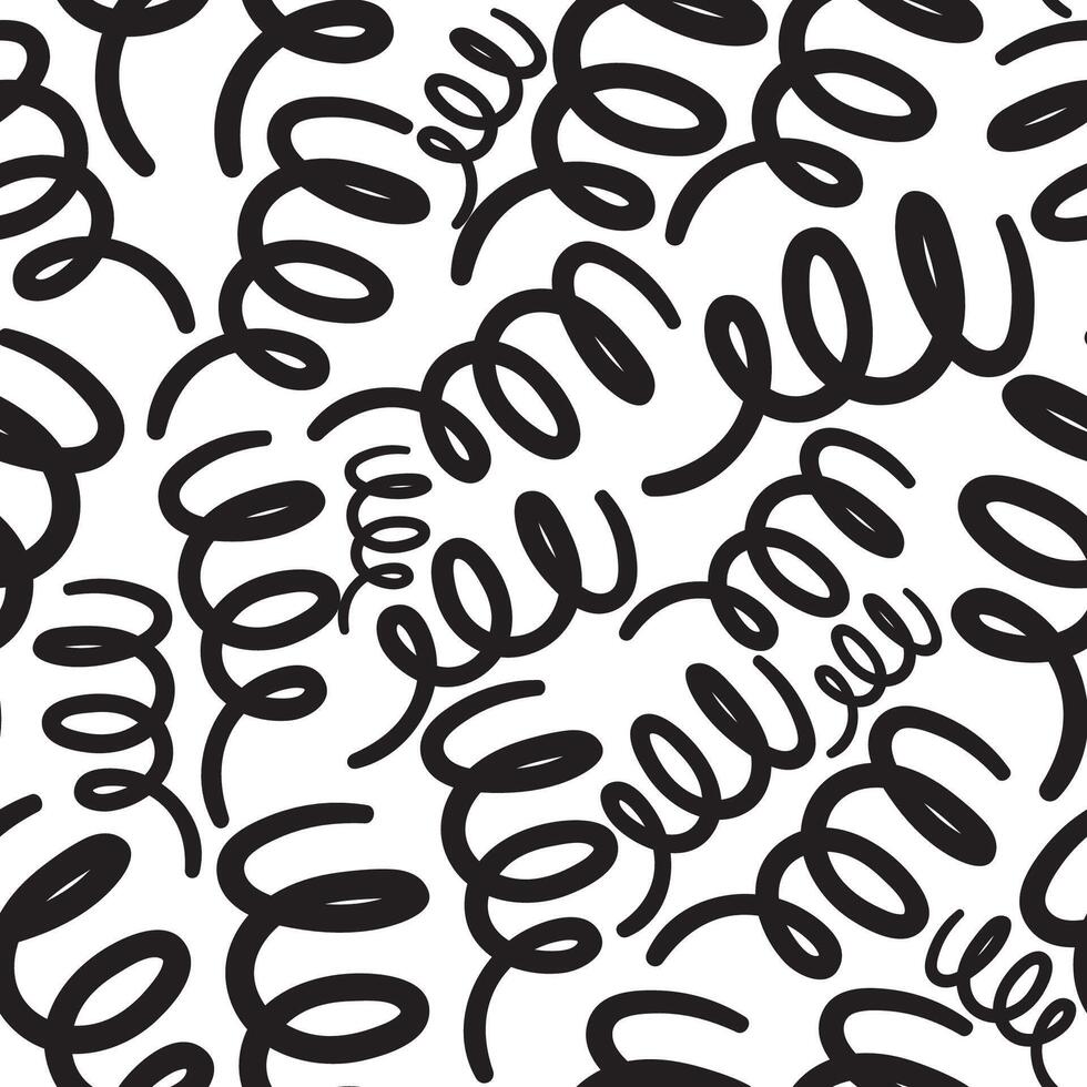 seamless pattern with springs in hand drawn style vector