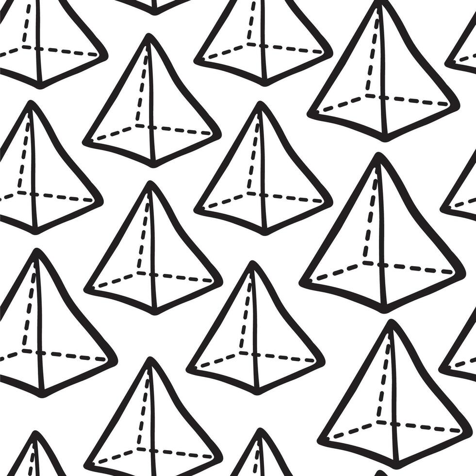 seamless pattern with pyramid in hand drawn style vector