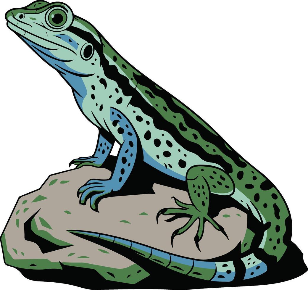 lizard cartoon art illustration and white background vector