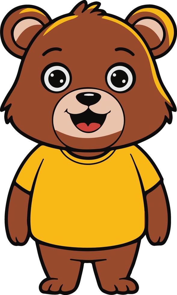 Bear cartoon art illustration and white background vector