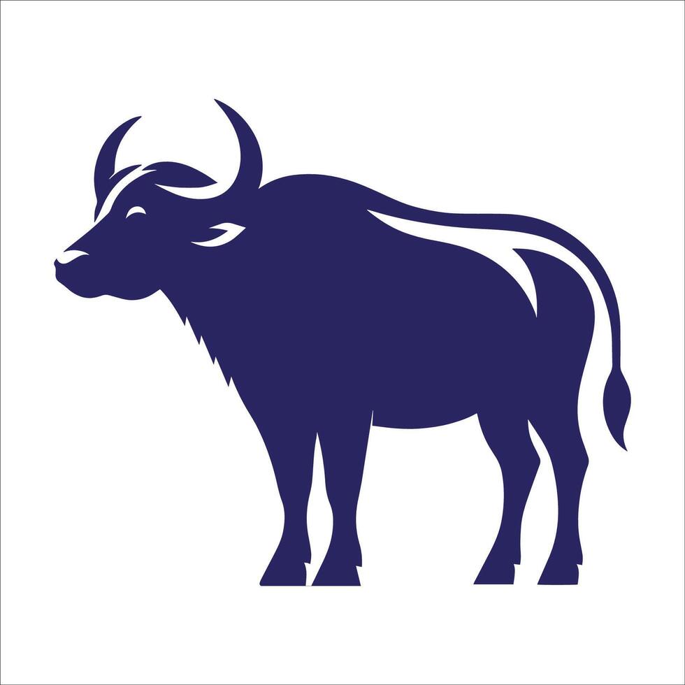 Buffalo Silhouette Design On White Background vector
