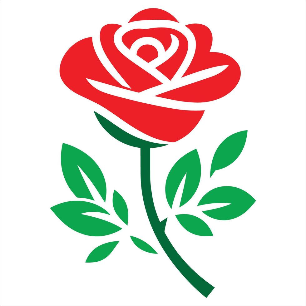 Valentine's Day Red Rose Design On White Background vector