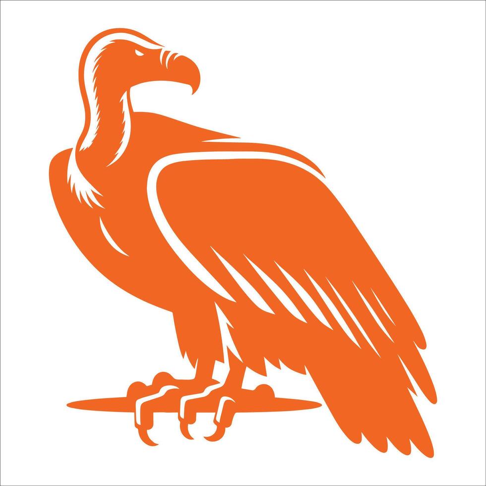 Simple Vulture Bird Silhouette Design Illustration On White Background vector
