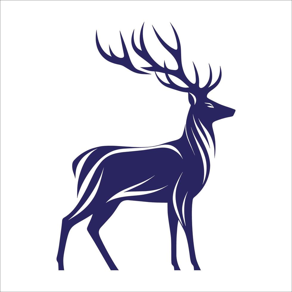 simple silhouette of a deer vector