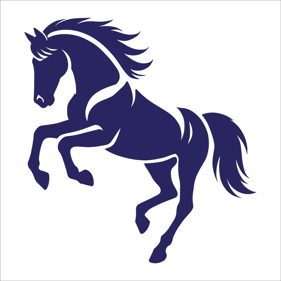 Silhouette of a running horse vector