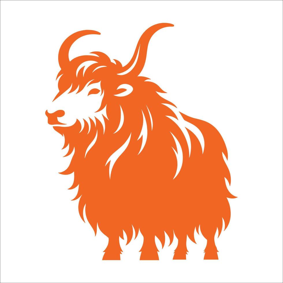 Yak Illustration on White Background vector