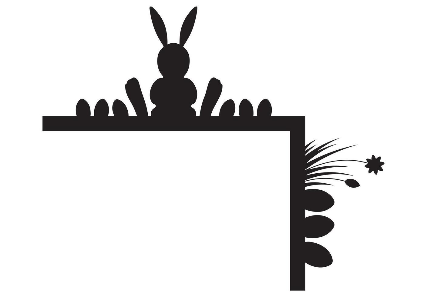 happy easter bunny door corner laser cut vector