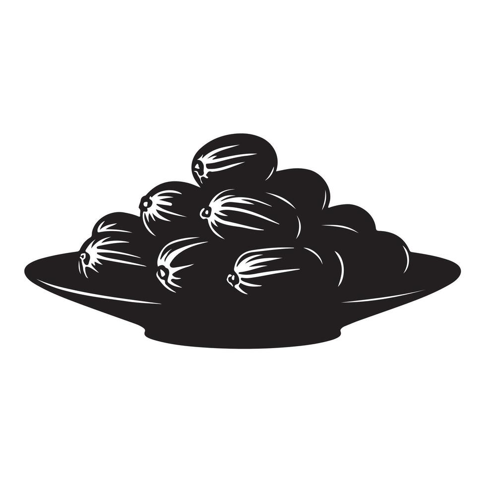 Dates on a Plate vector