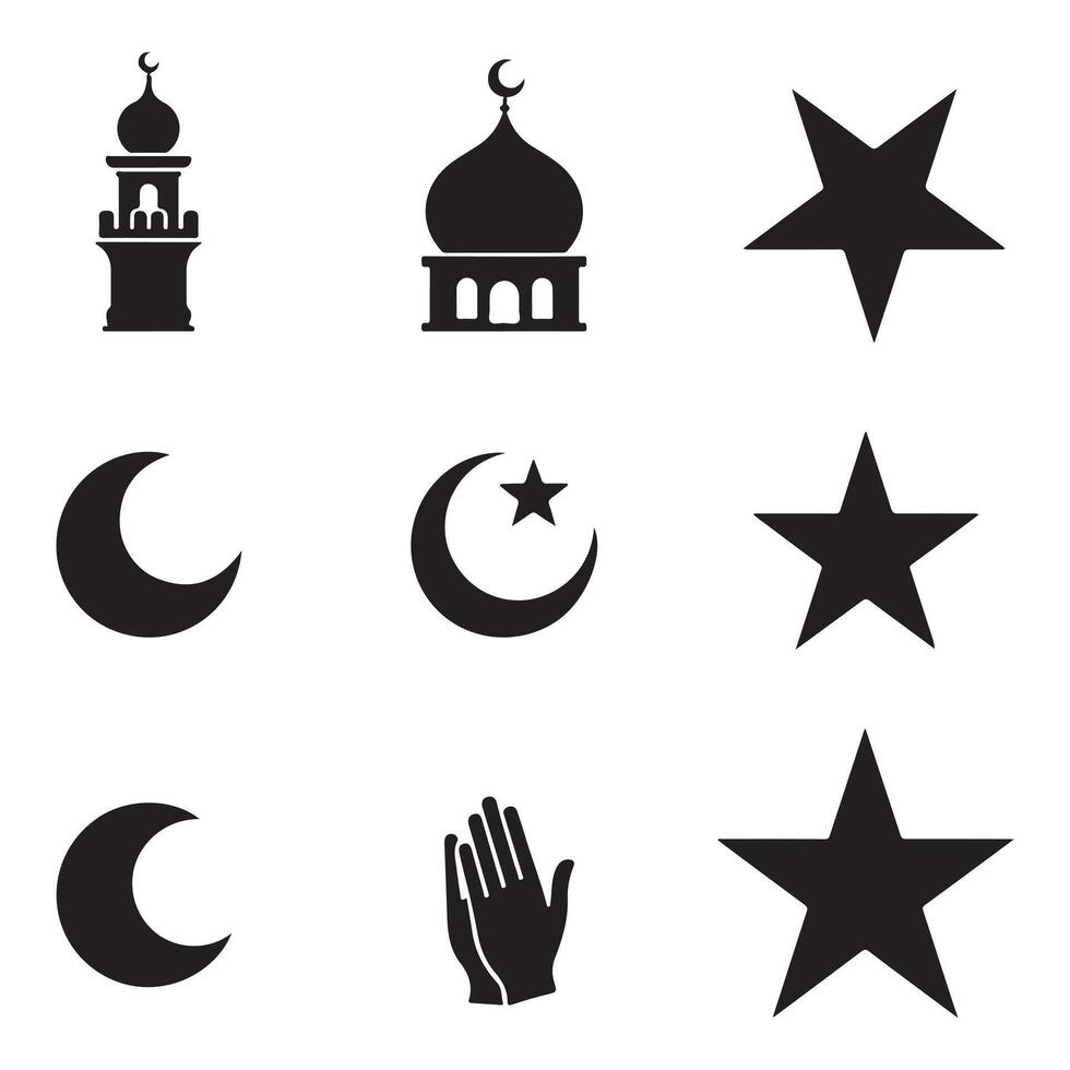 Islamic Icons for Eid vector