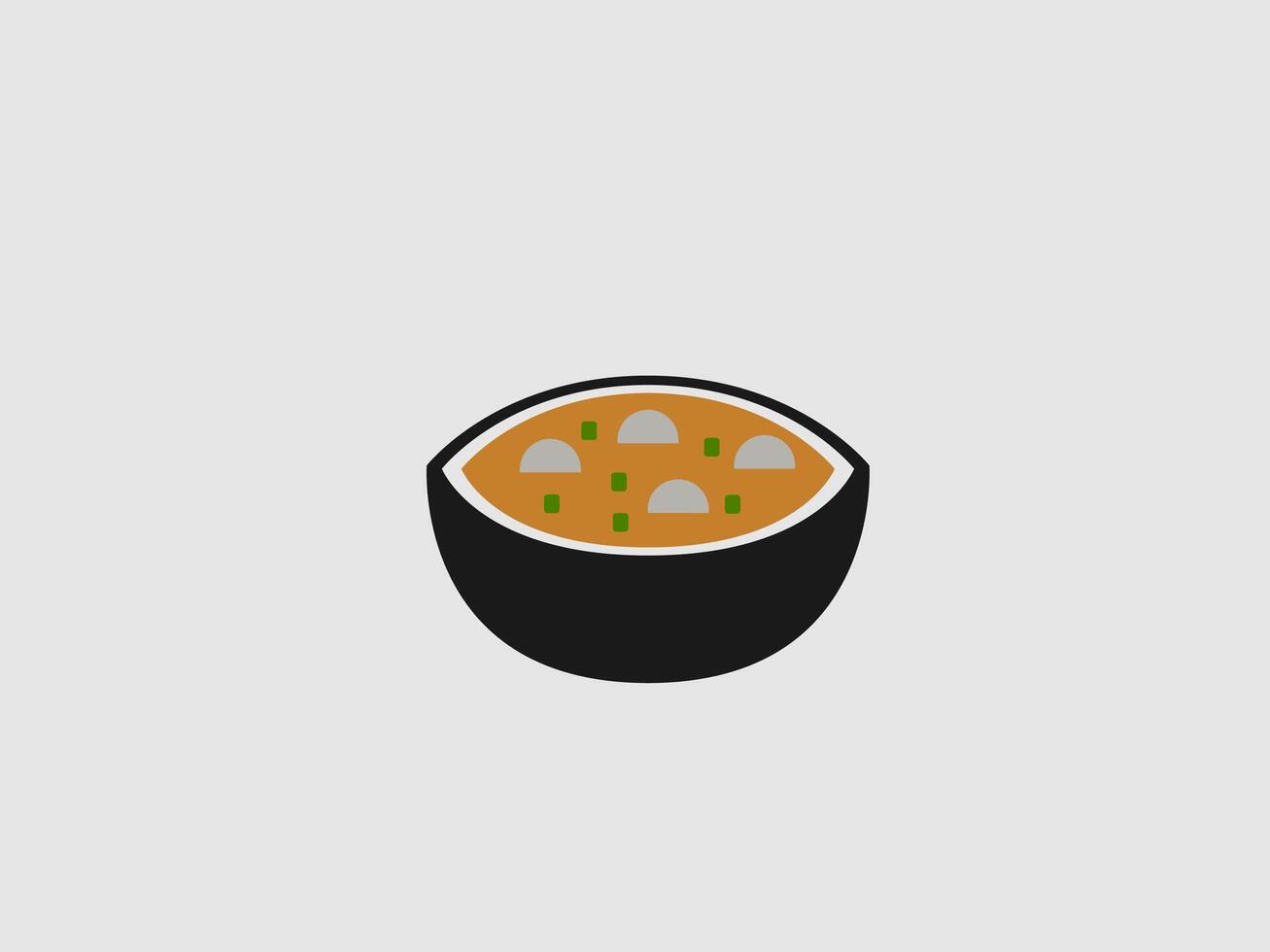 This image features a steaming bowl of miso soup a traditional Japanese dish vector