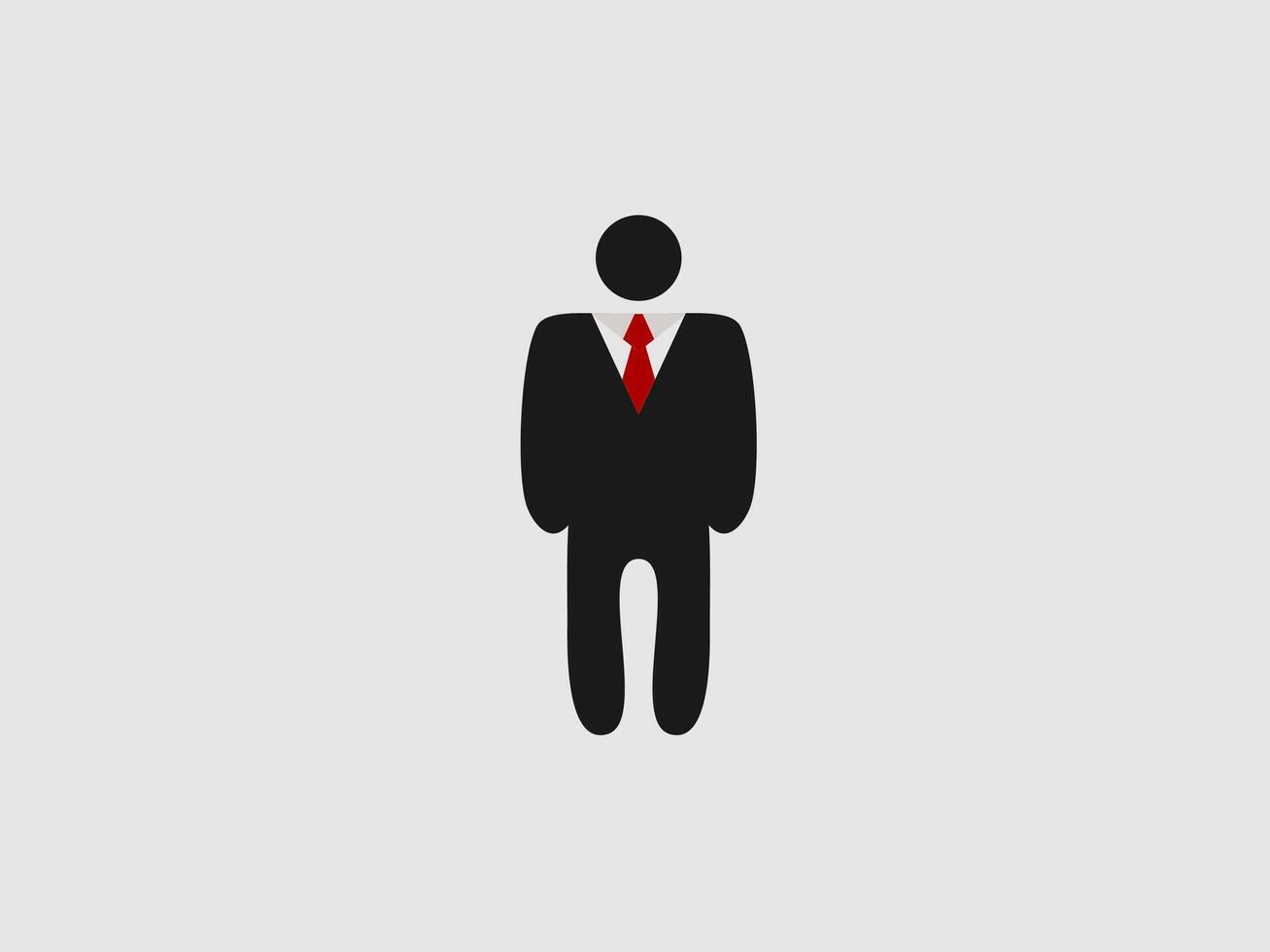 silhouette of a businessman wearing a suit and tie vector