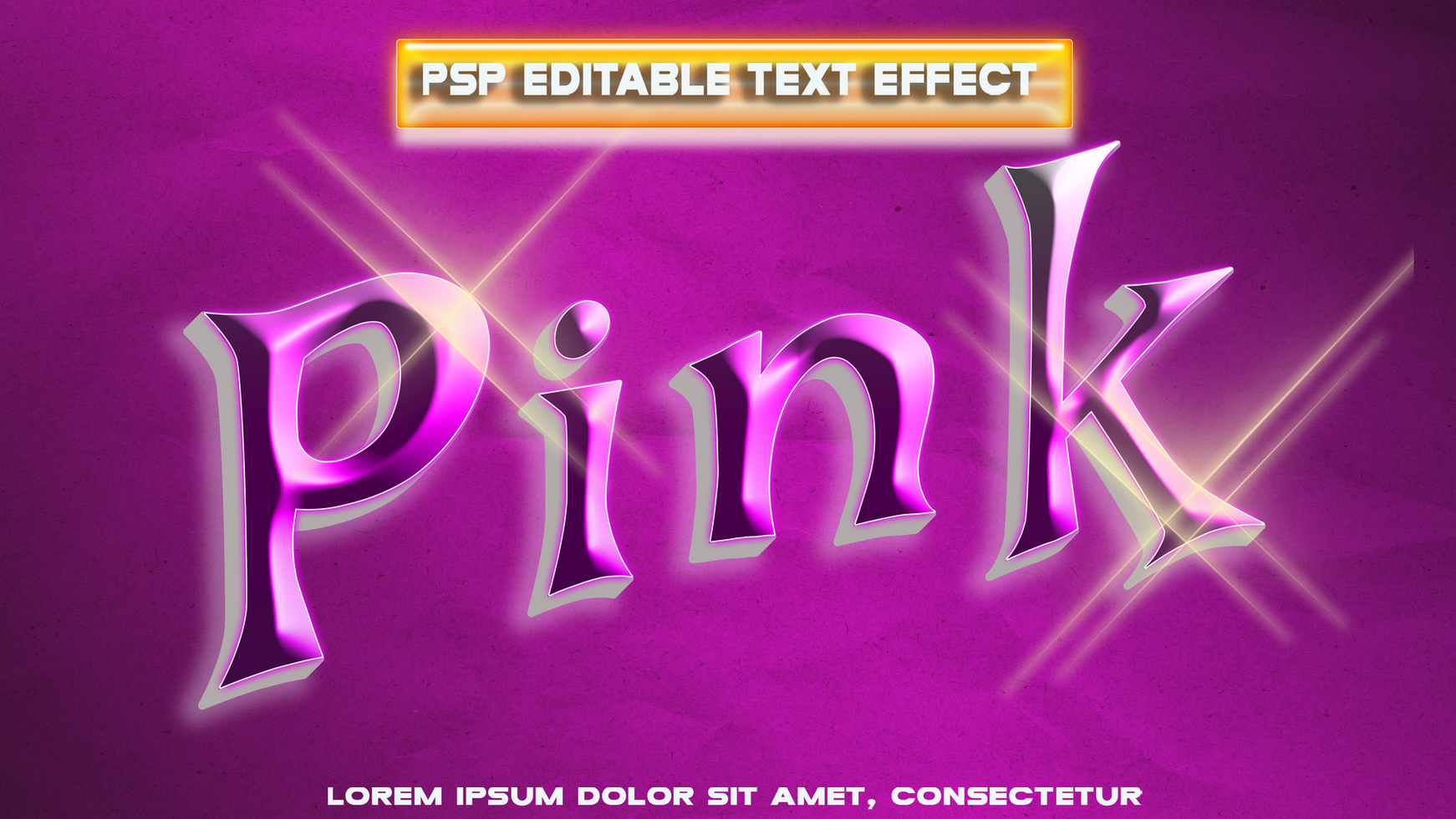 Pink metallic letters psd