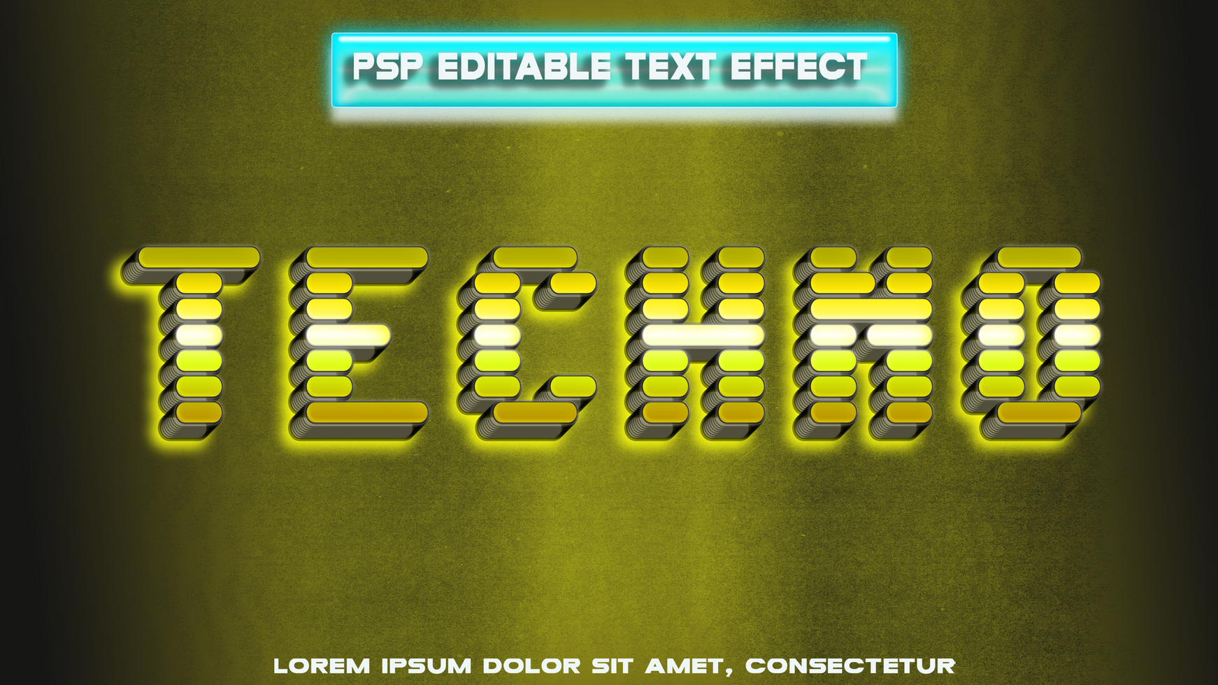 yellow futuristic style letters psd