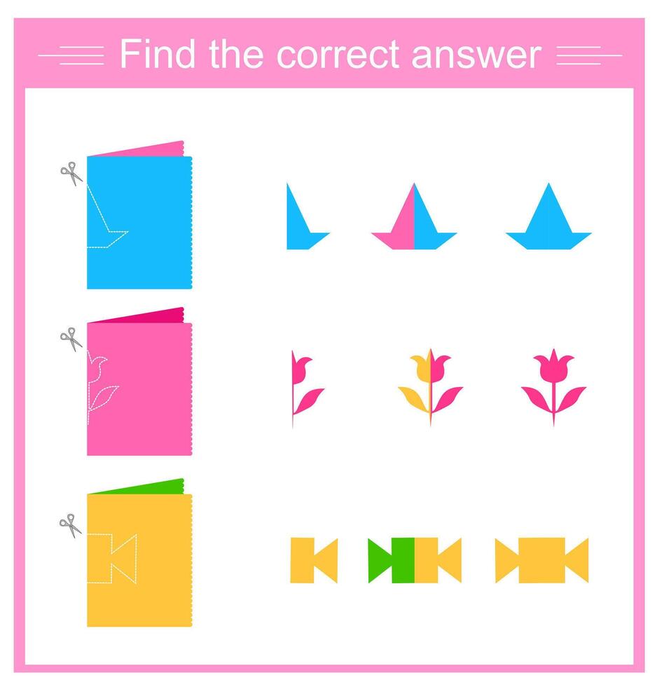 Educational game for kids. Need to find the correct answer. For websites and for printing. vector