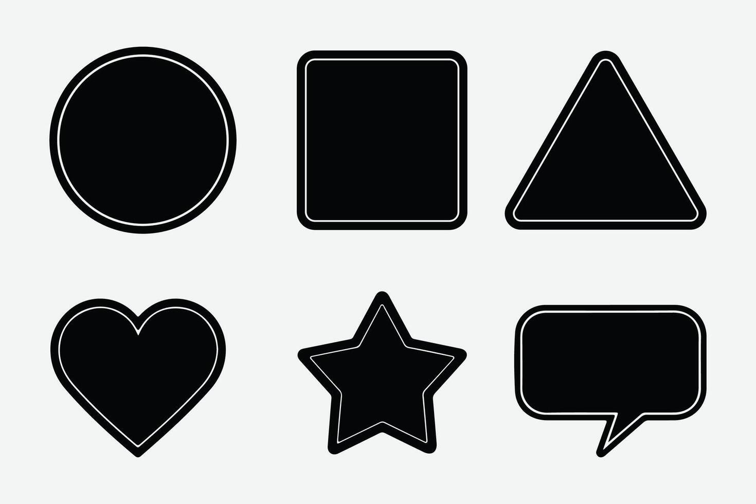 Abstract Geometric Shape Silhouettes. Minimal Geometric Shapes. Simple Geometric Silhouette Set. vector