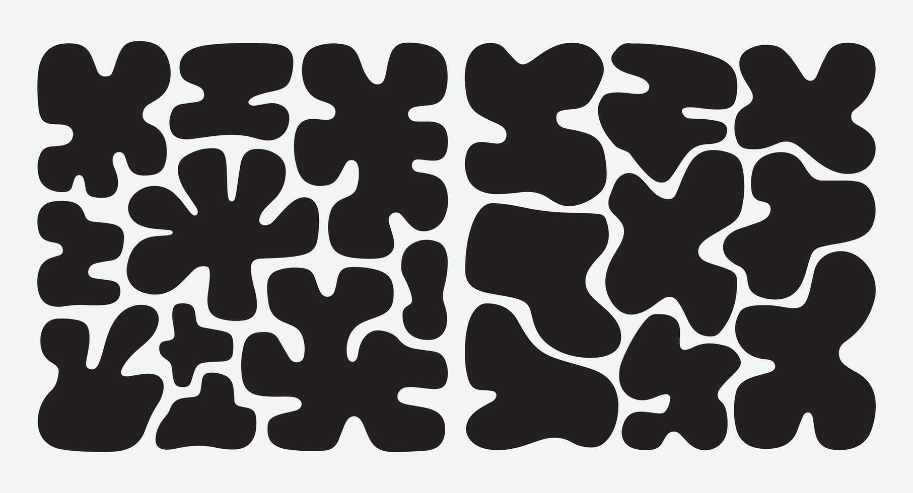 Abstract Black Blobs Shapes. Organic Blob Shape Collection. Modern Abstract Blob Silhouettes. vector