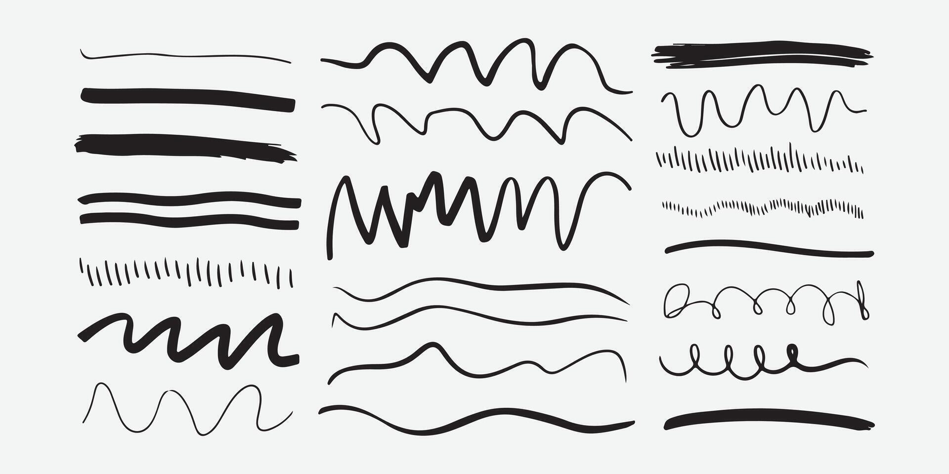 Abstract Doodle Lines and Scribbles Pack vector