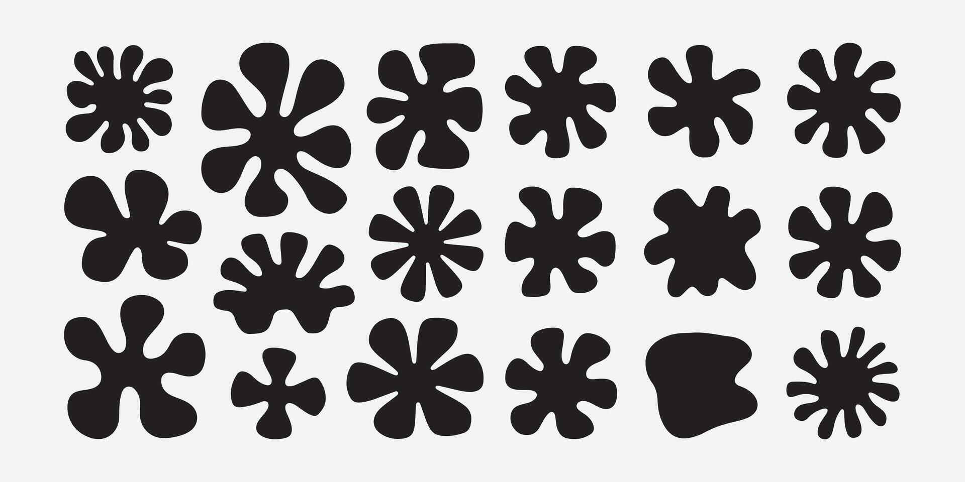 Abstract Black Blobs Shapes. Organic Blob Shape Collection. vector