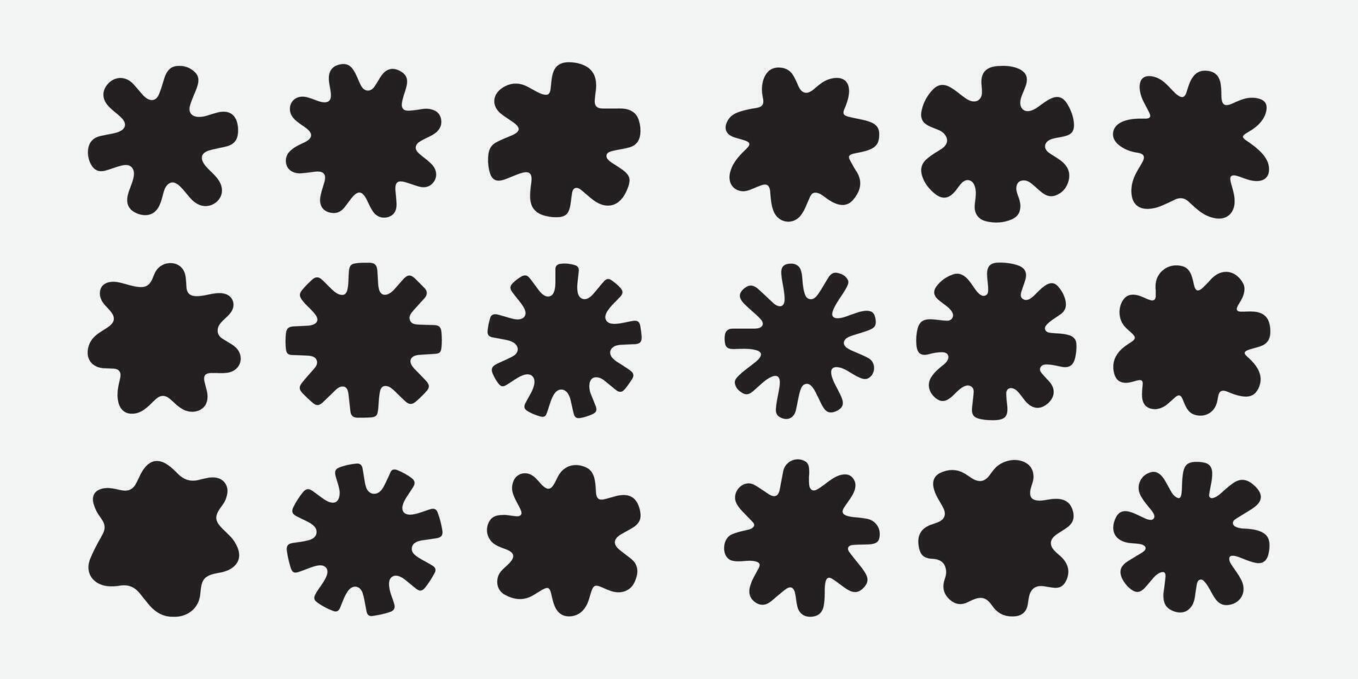 Abstract Black Ink Blobs Set vector