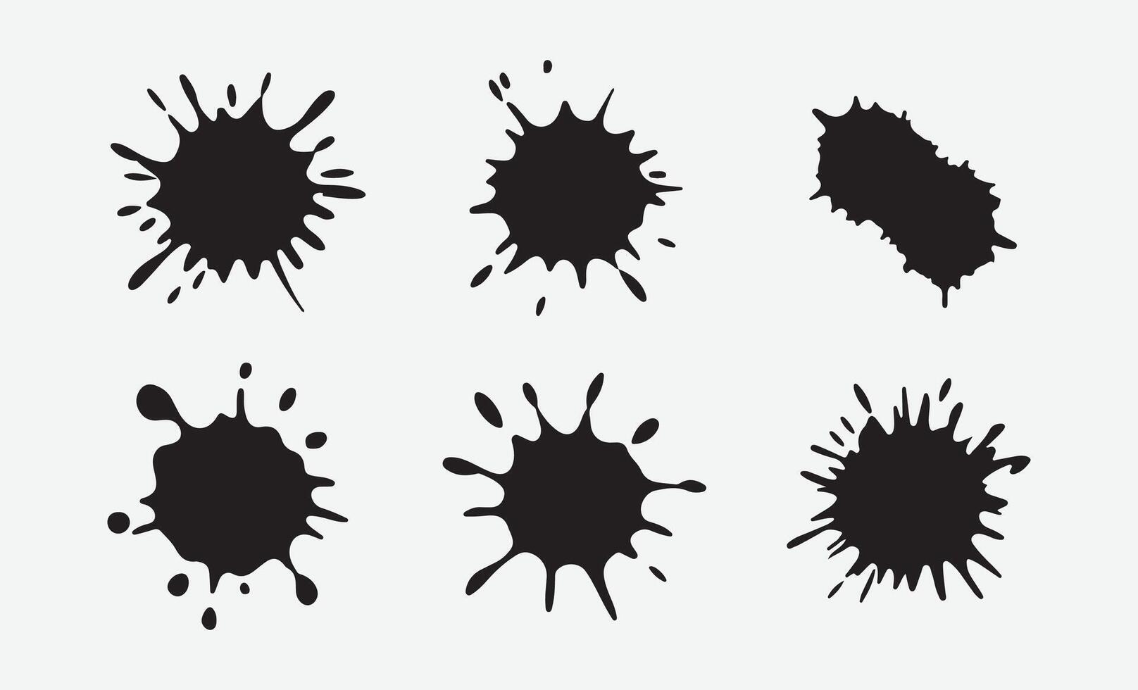 Abstract Ink Splatter Silhouettes. Splatter Shapes Collection. vector