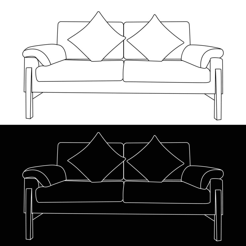 modern sofa illustration vector