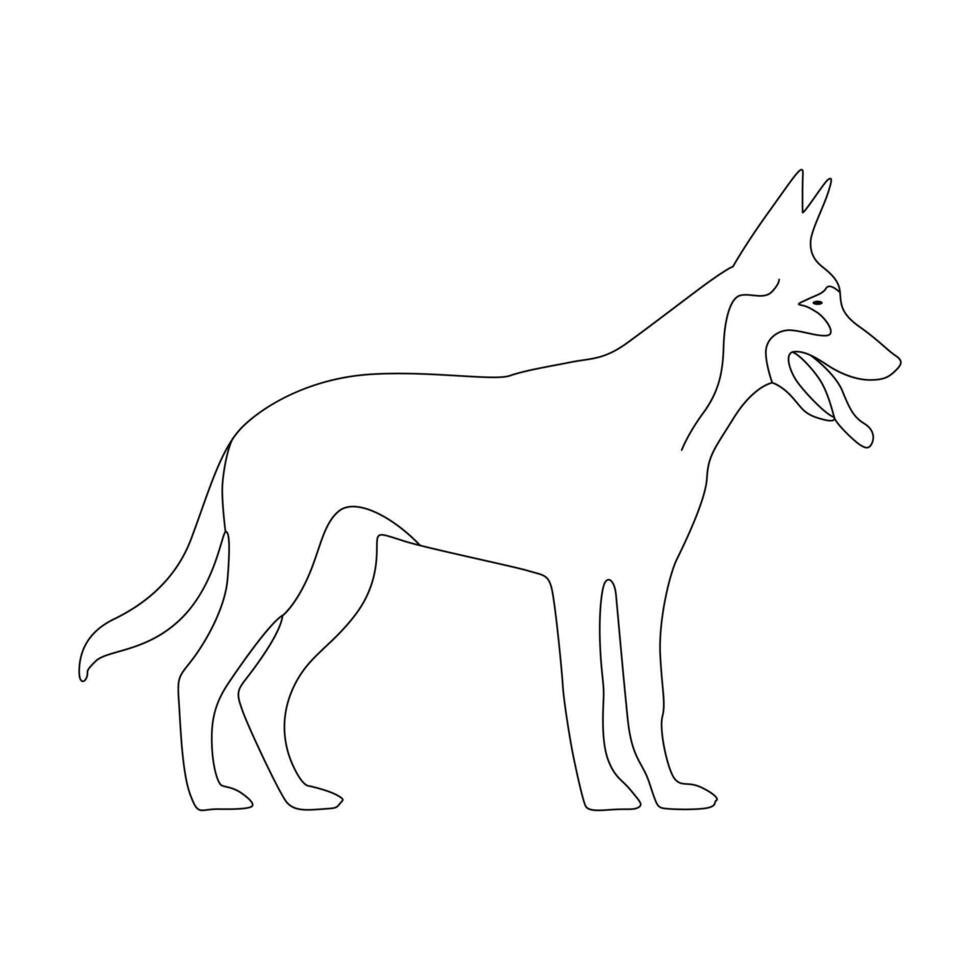 line art illustration of a dog vector