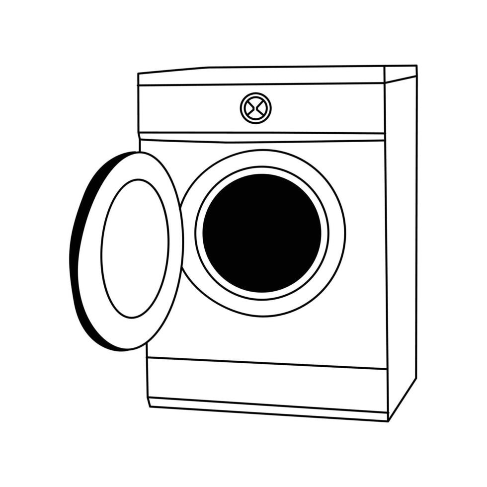 washing machine line art vector