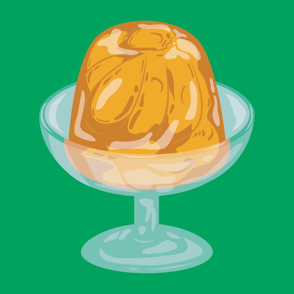 pudding in a glass cup that looks delicious vector