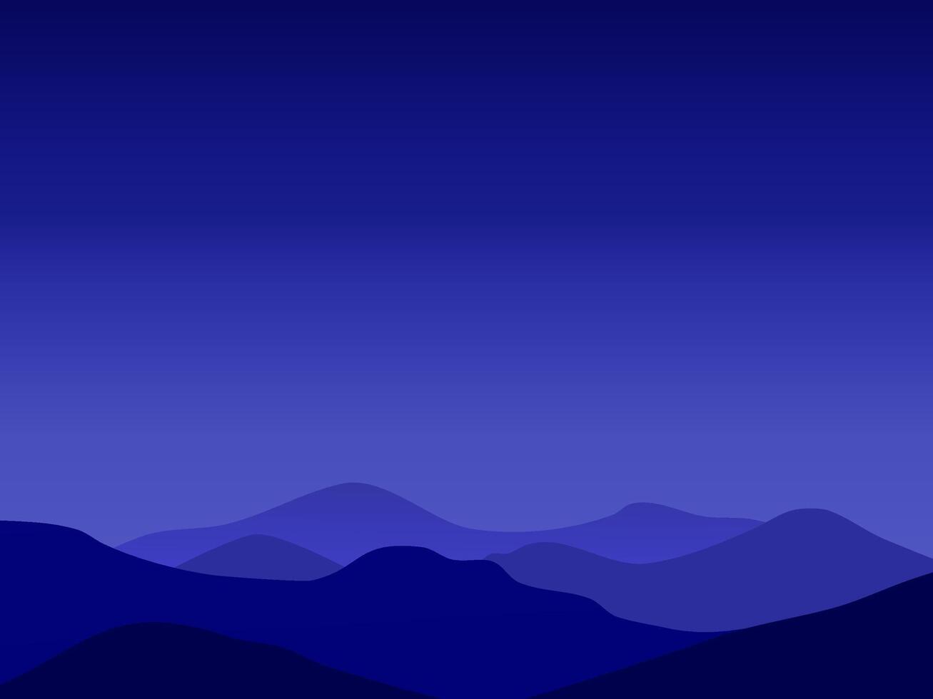evening landscape with mountain range vector