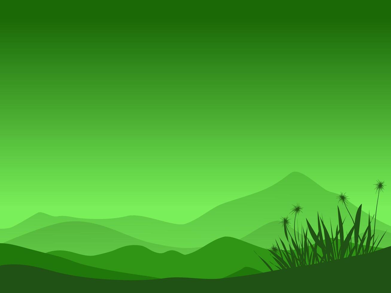 mountain range landscape with green gradient sky for nature background vector