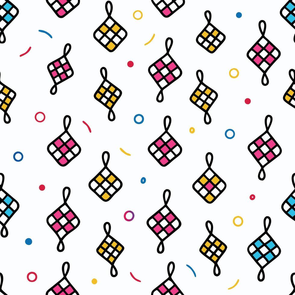 a pattern with colorful squares and circles white background vector