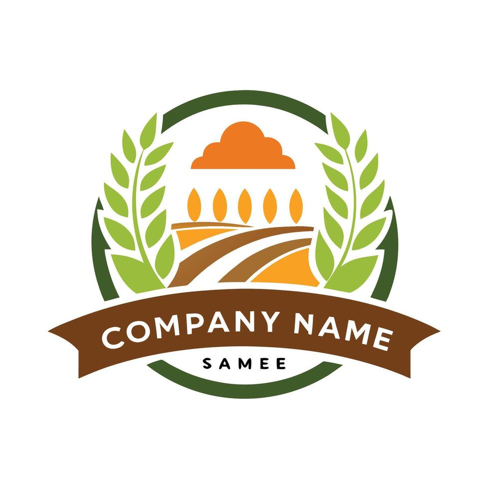 a logo for a company that called farm white background vector