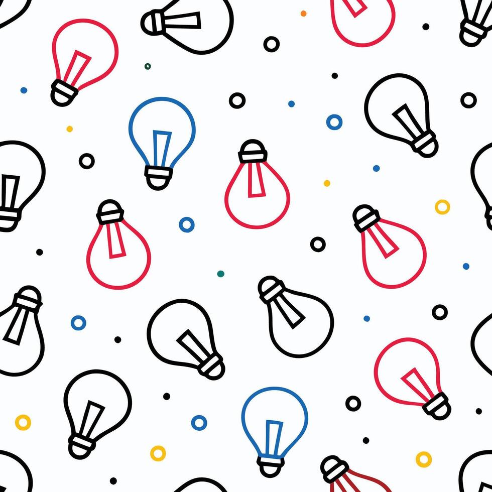 light bulb seamless pattern illustration background vector