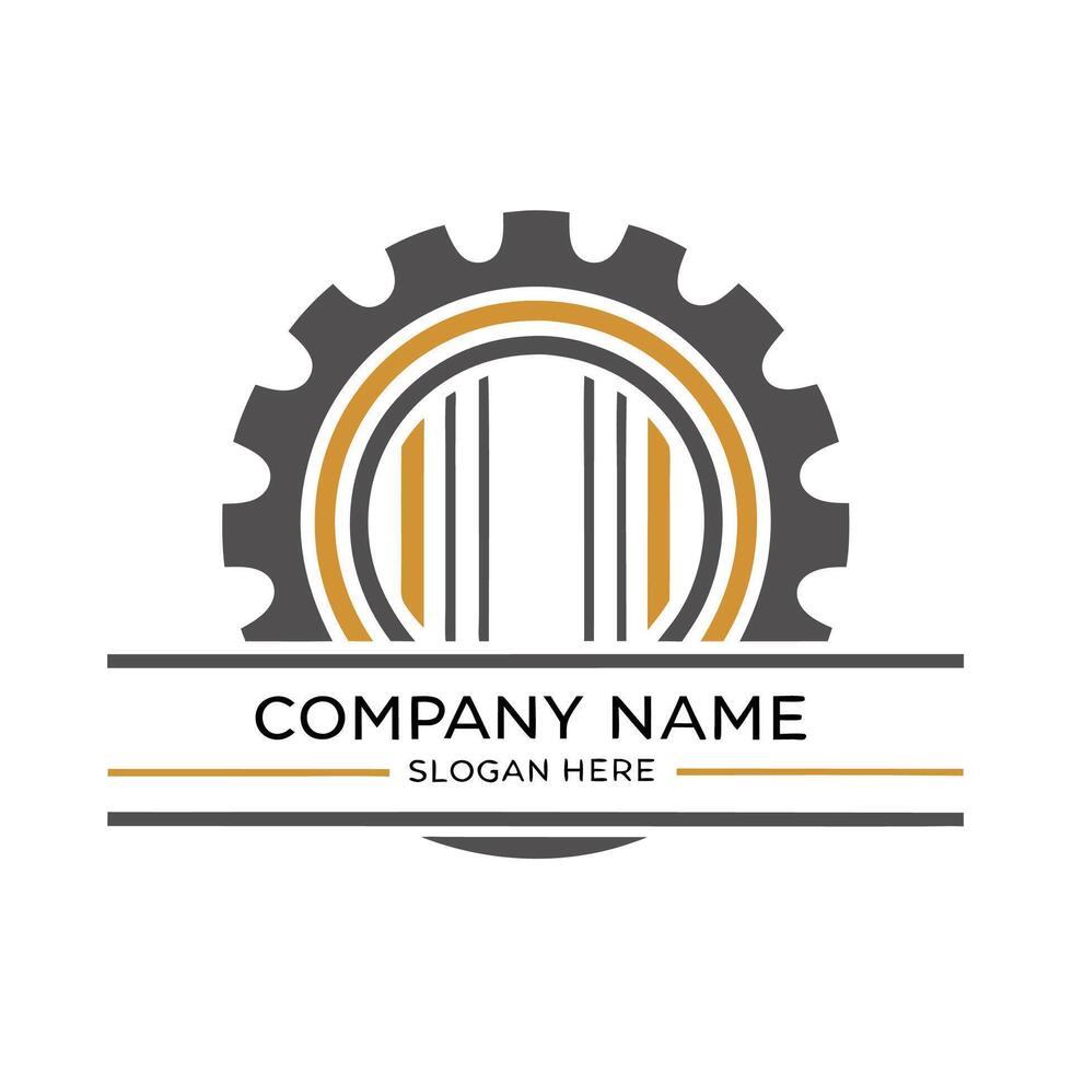 a logo for a company that is made up of gears white background vector