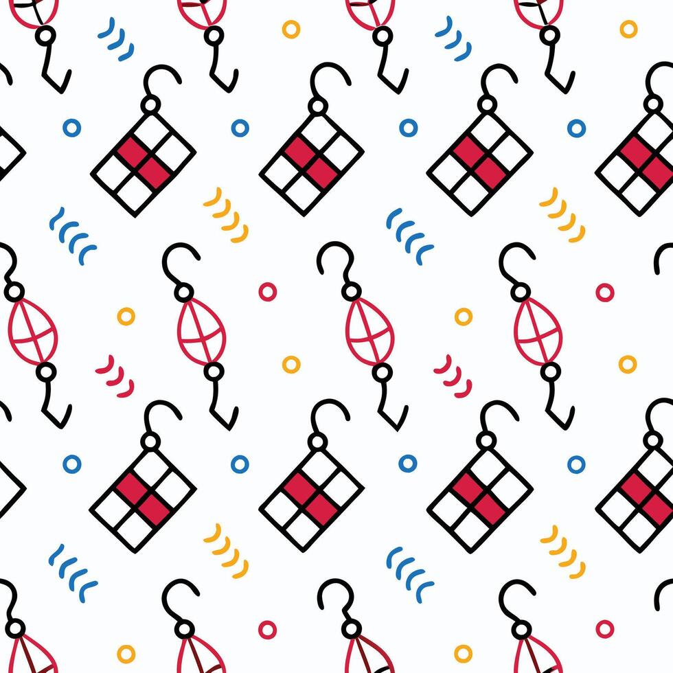 seamless pattern with fishing hooks and lines white background vector