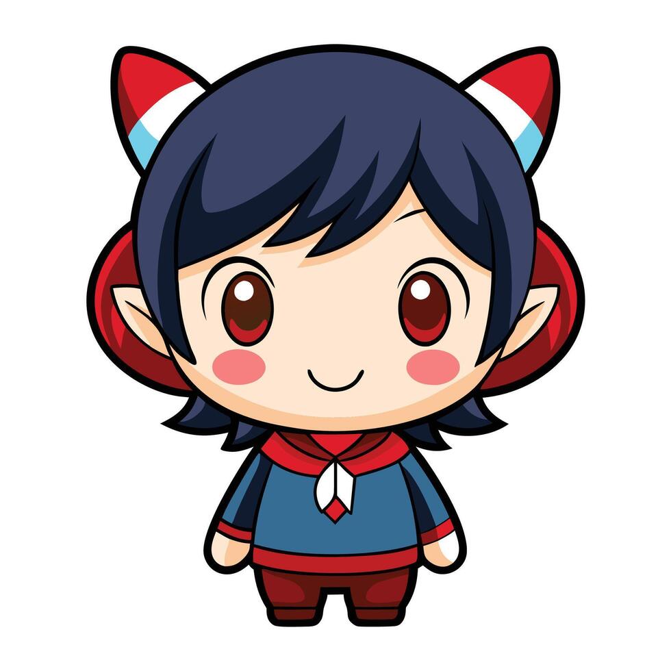a cartoon character with red hair and blue eyes white background vector