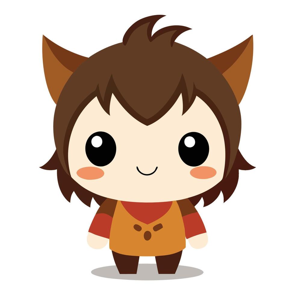 a cartoon character with big ears and a brown shirt vector