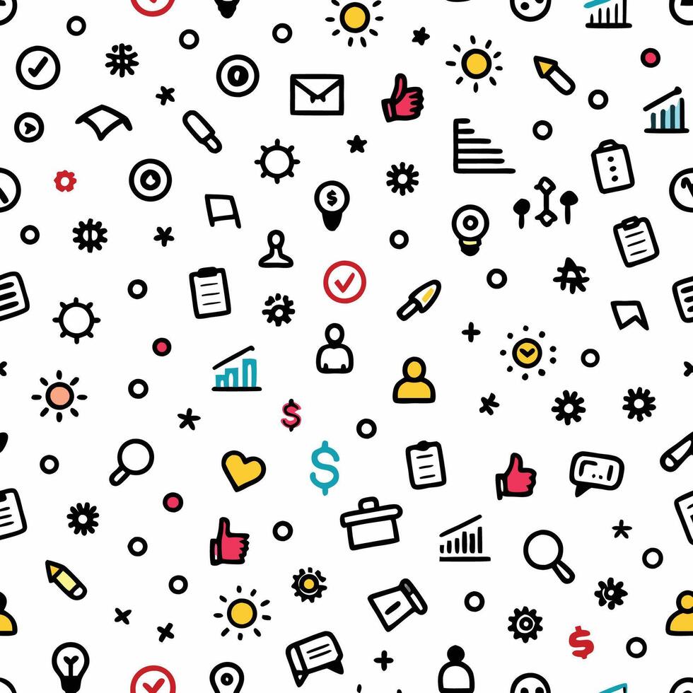 seamless pattern with icons and ackground vector
