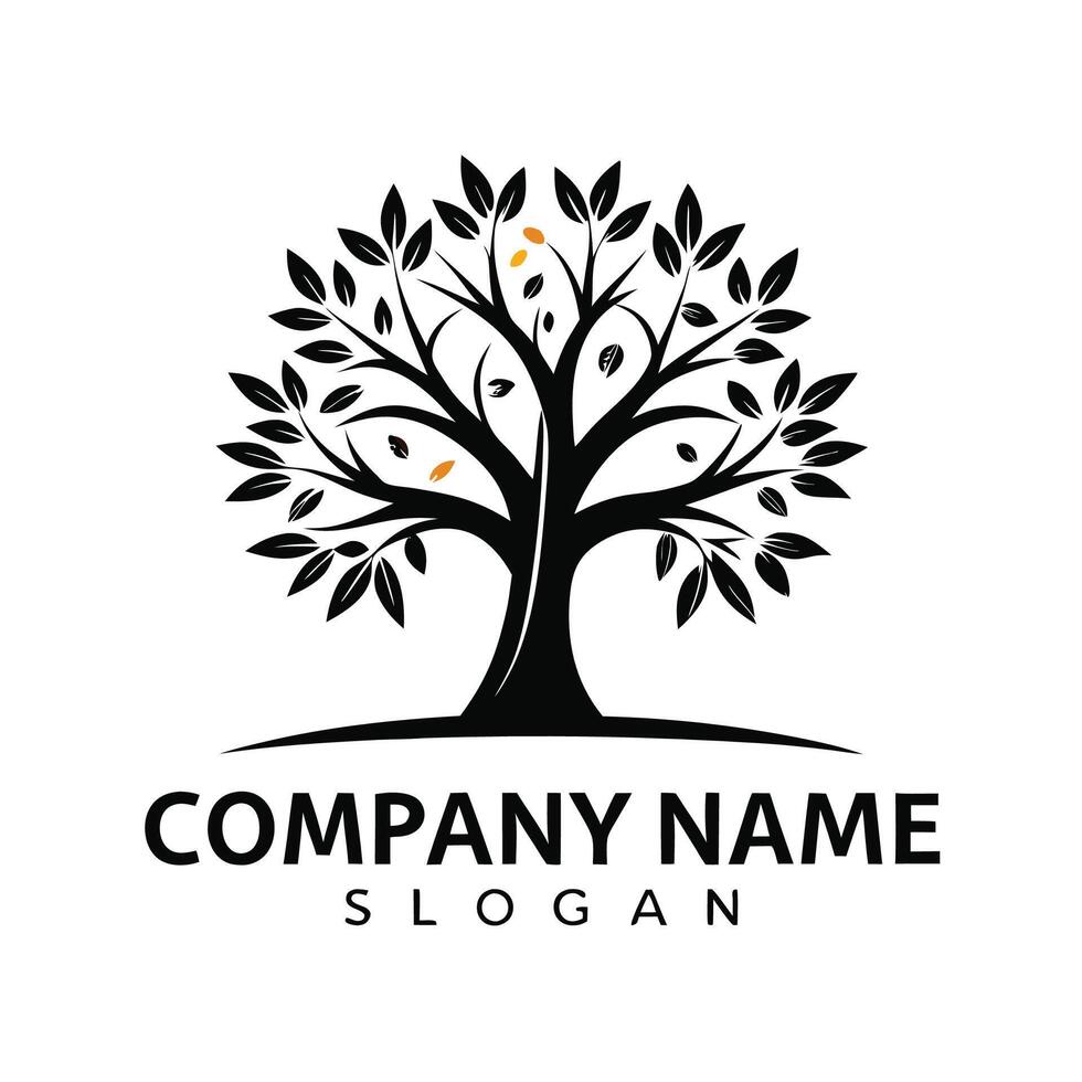 an abstract tree logo with leaves and branches vector
