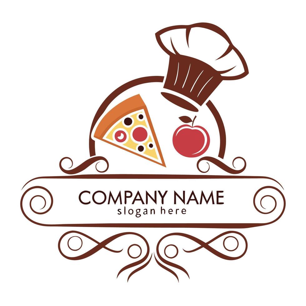pizza logo design template vector