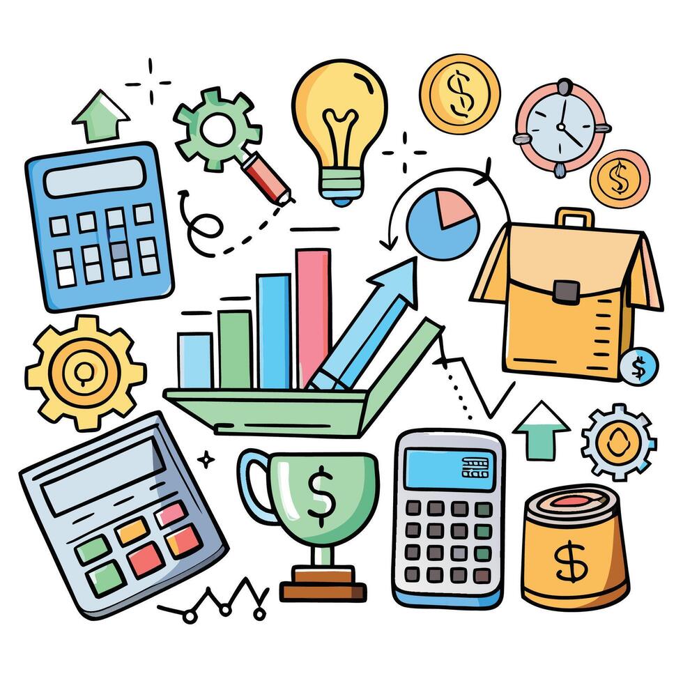business icons set with a calculator, calculator, calculator, calculator, calculator, calculator, calculator, vector